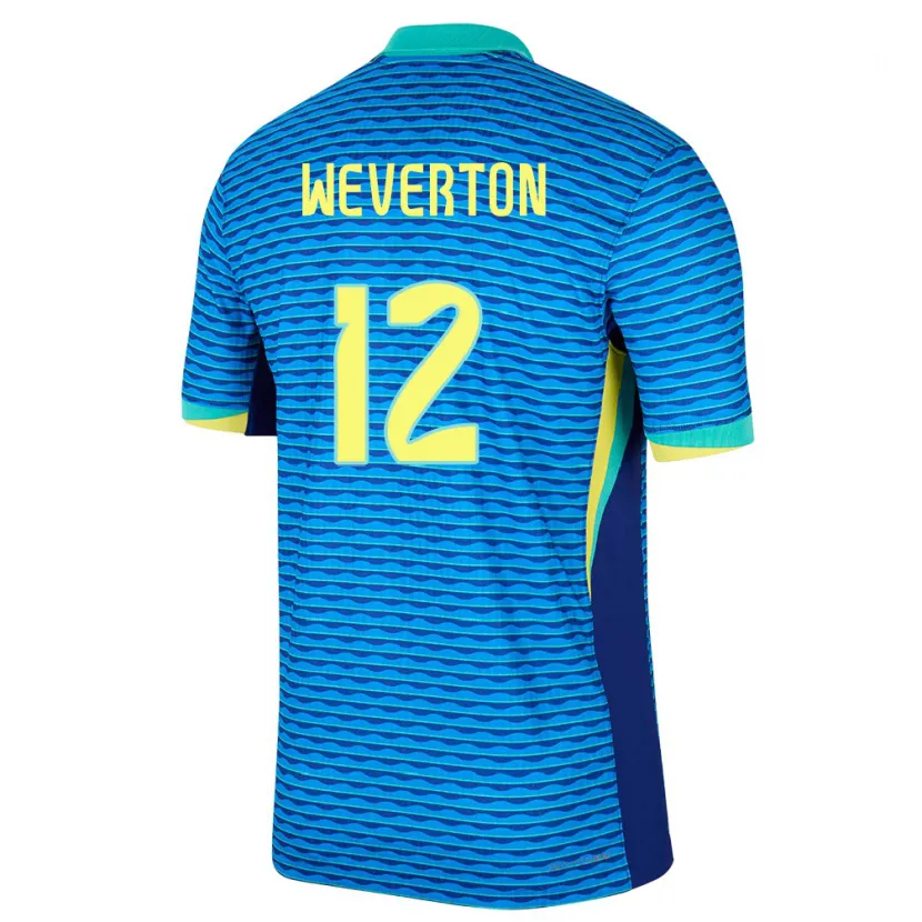 Danxen Donna Maglia Brasile Weverton #12 Blu Kit Gara Away 24-26 Maglietta