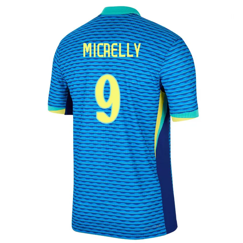Danxen Donna Maglia Brasile Micaelly #9 Blu Kit Gara Away 24-26 Maglietta