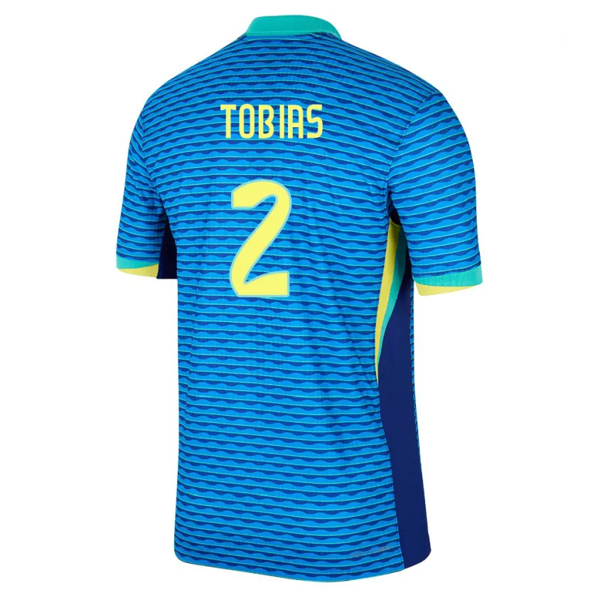 Danxen Donna Maglia Brasile Vinicius Tobias #2 Blu Kit Gara Away 24-26 Maglietta