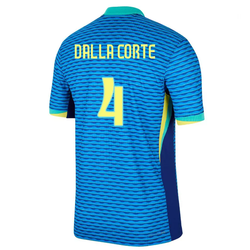 Danxen Donna Maglia Brasile Joao Dalla Corte #4 Blu Kit Gara Away 24-26 Maglietta