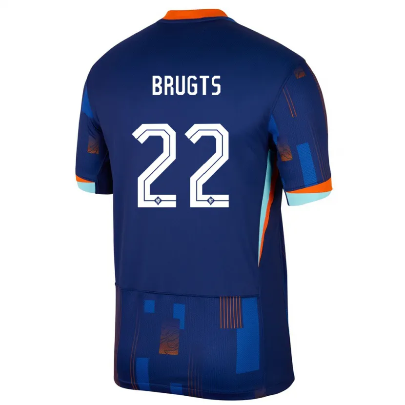 Danxen Donna Maglia Paesi Bassi Esmee Brugts #22 Blu Kit Gara Away 24-26 Maglietta
