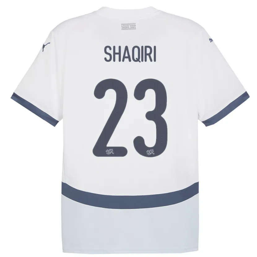 Danxen Donna Maglia Svizzera Xherdan Shaqiri #23 Bianco Kit Gara Away 24-26 Maglietta