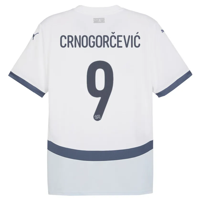 Danxen Donna Maglia Svizzera Ana Maria Crnogorcevic #9 Bianco Kit Gara Away 24-26 Maglietta
