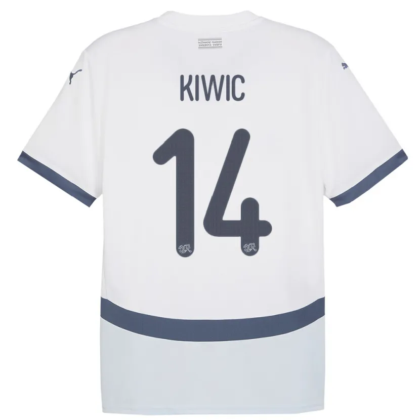 Danxen Donna Maglia Svizzera Rahel Kiwic #14 Bianco Kit Gara Away 24-26 Maglietta