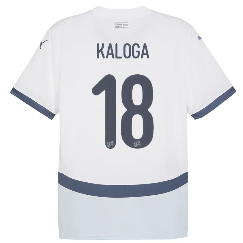 Danxen Donna Maglia Svizzera Issa Kaloga #18 Bianco Kit Gara Away 24-26 Maglietta