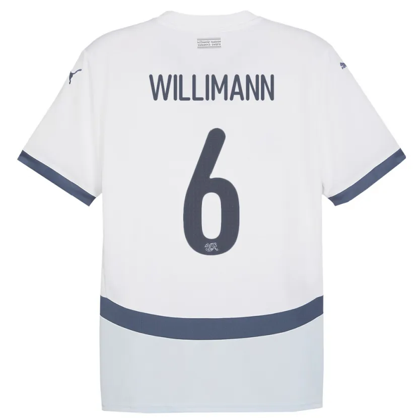 Danxen Donna Maglia Svizzera Mauricio Willimann #6 Bianco Kit Gara Away 24-26 Maglietta