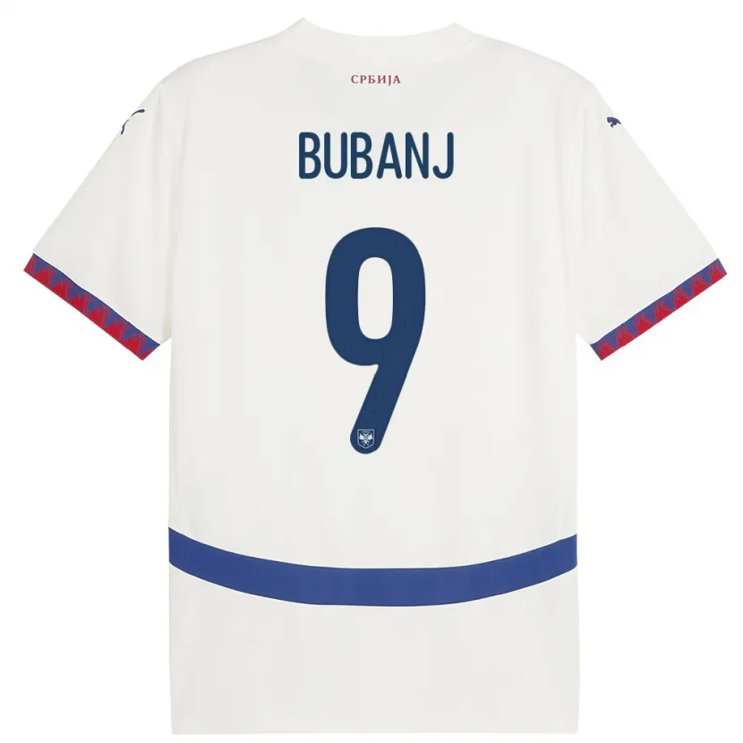 Danxen Donna Maglia Serbia Mateja Bubanj #9 Bianco Kit Gara Away 24-26 Maglietta