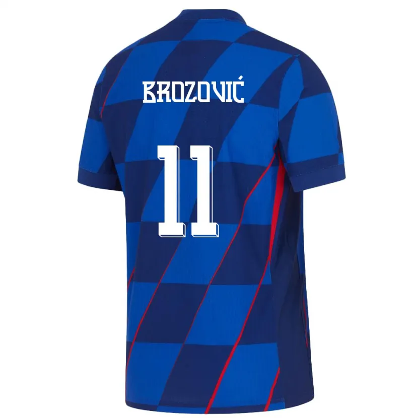 Danxen Donna Maglia Croazia Marcelo Brozovic #11 Blu Kit Gara Away 24-26 Maglietta