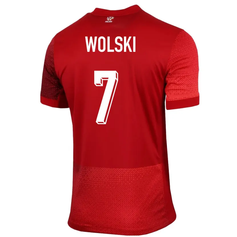 Danxen Donna Maglia Polonia Filip Wolski #7 Rosso Kit Gara Away 24-26 Maglietta