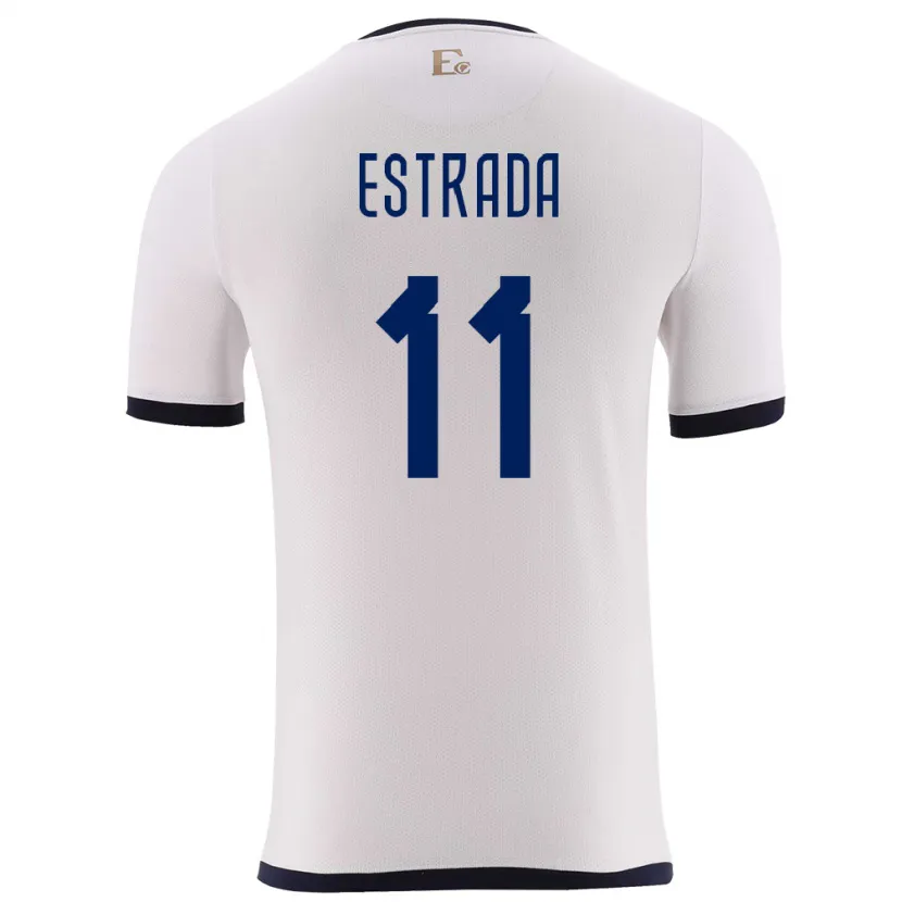 Danxen Donna Maglia Ecuador Michael Estrada #11 Bianco Kit Gara Away 24-26 Maglietta