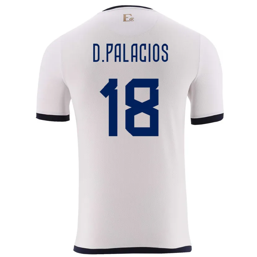 Danxen Donna Maglia Ecuador Diego Palacios #18 Bianco Kit Gara Away 24-26 Maglietta