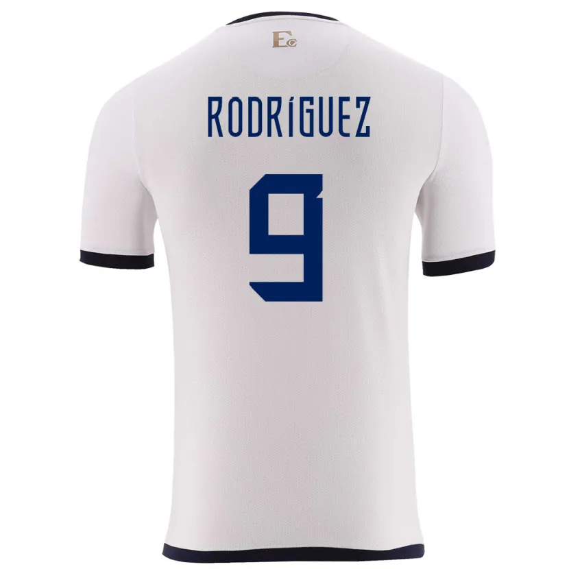 Danxen Donna Maglia Ecuador Ingrid Rodriguez #9 Bianco Kit Gara Away 24-26 Maglietta