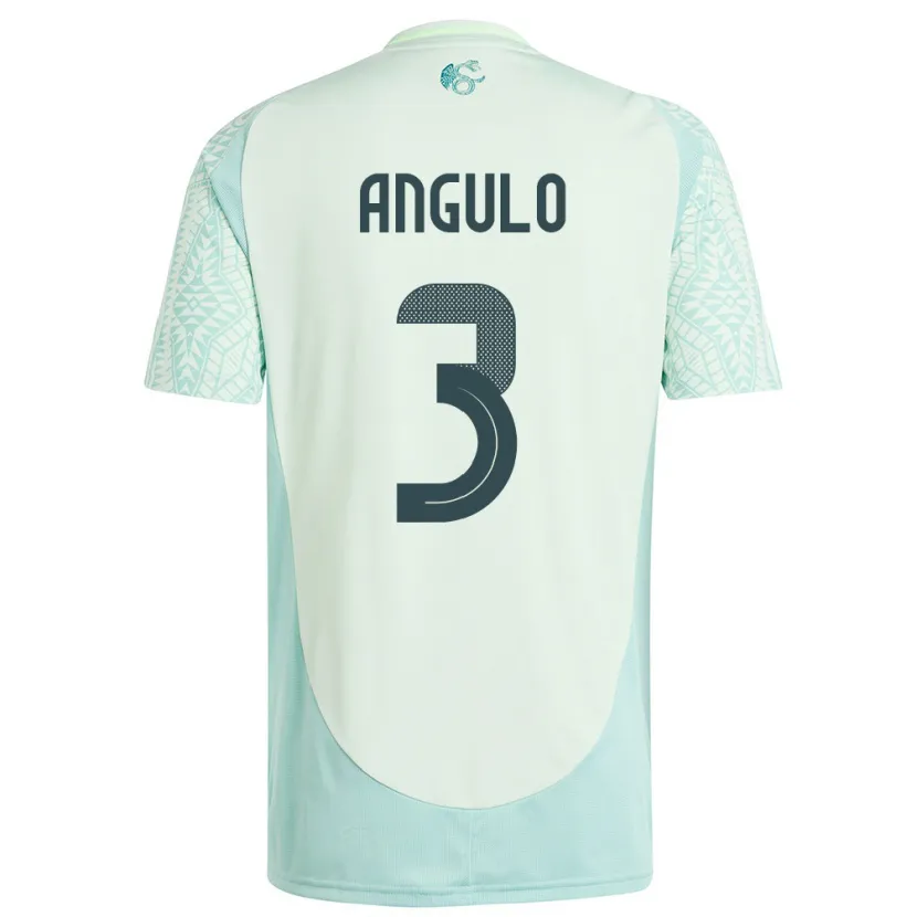 Danxen Donna Maglia Messico Jesus Angulo #3 Lino Verde Kit Gara Away 24-26 Maglietta