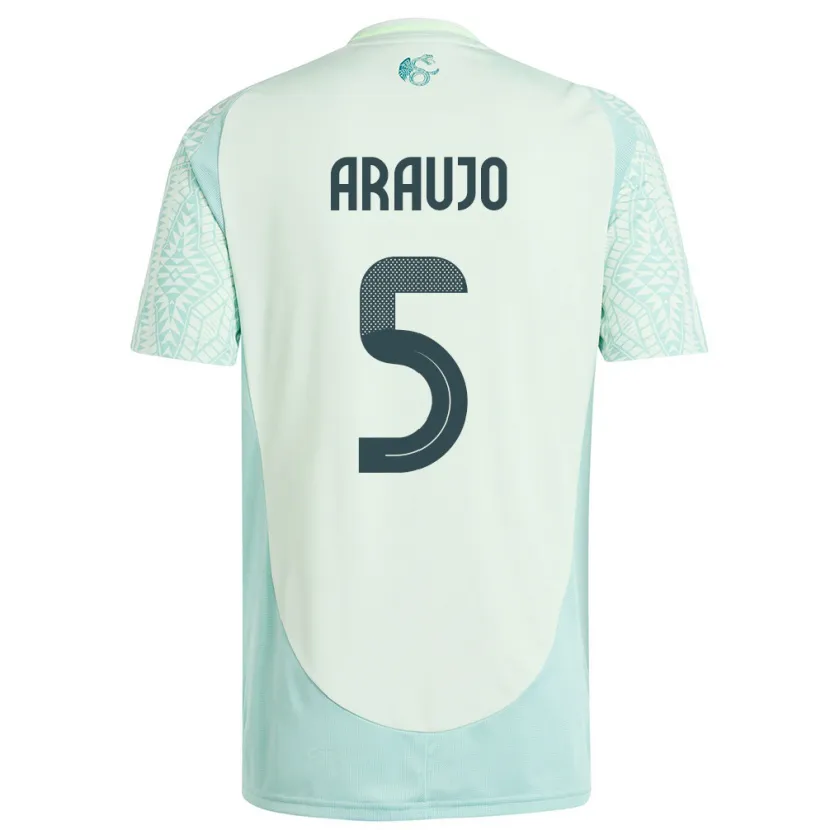 Danxen Donna Maglia Messico Julian Araujo #5 Lino Verde Kit Gara Away 24-26 Maglietta