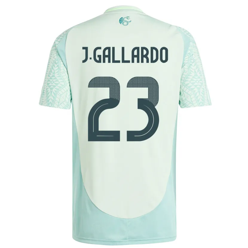 Danxen Donna Maglia Messico Jesus Gallardo #23 Lino Verde Kit Gara Away 24-26 Maglietta