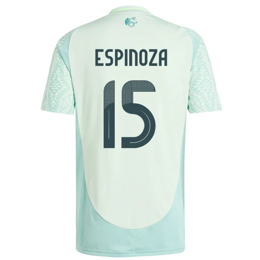 Danxen Donna Maglia Messico Greta Espinoza #15 Lino Verde Kit Gara Away 24-26 Maglietta
