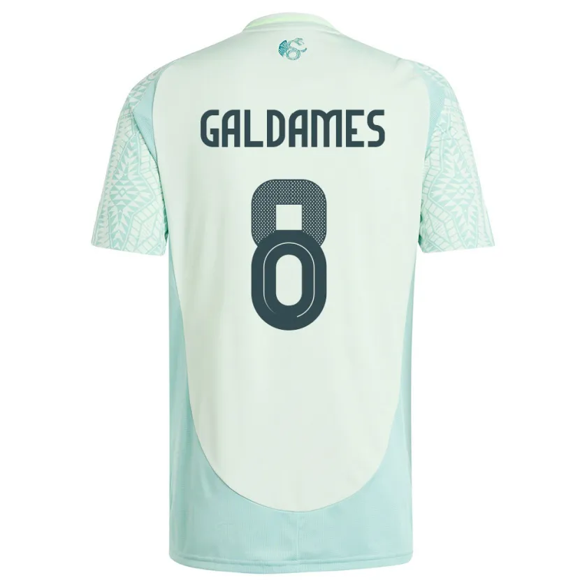 Danxen Donna Maglia Messico Benjamin Galdames #8 Lino Verde Kit Gara Away 24-26 Maglietta