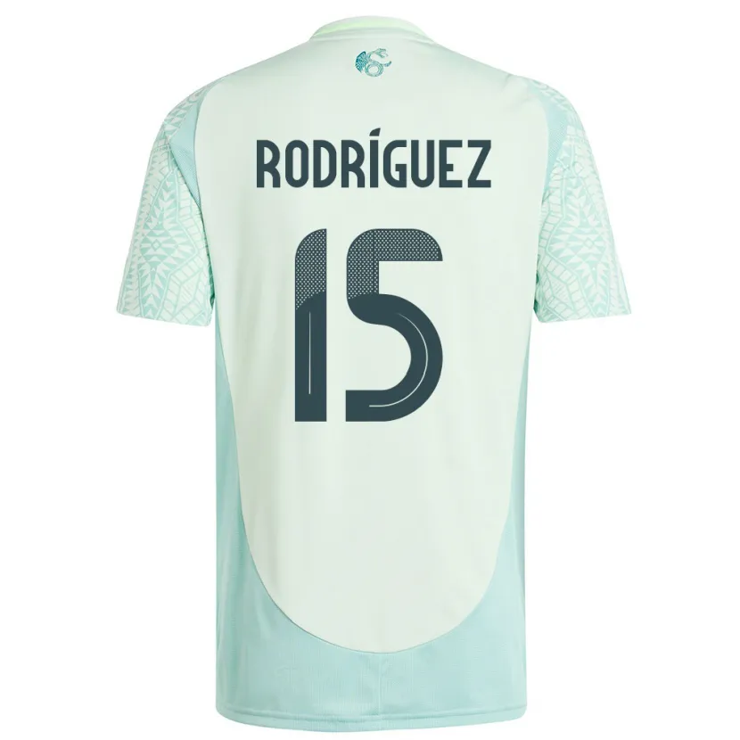 Danxen Donna Maglia Messico Jorge Rodriguez #15 Lino Verde Kit Gara Away 24-26 Maglietta