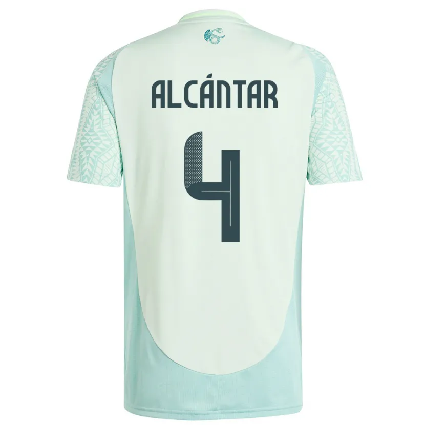 Danxen Donna Maglia Messico Jesus Alcantar #4 Lino Verde Kit Gara Away 24-26 Maglietta