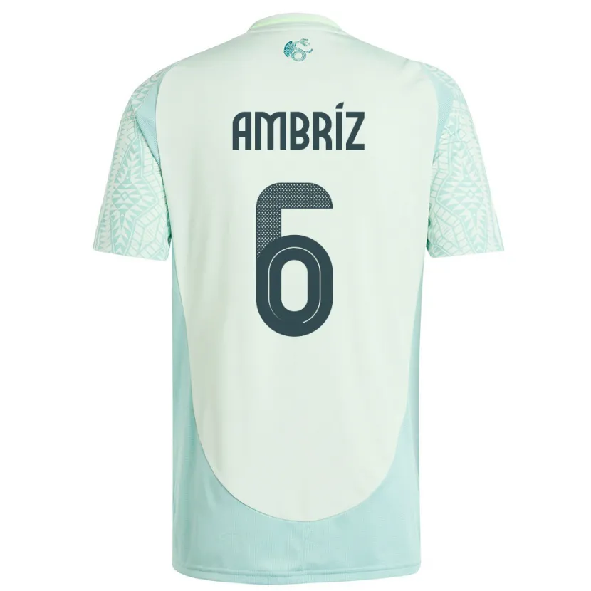 Danxen Donna Maglia Messico Fidel Ambriz #6 Lino Verde Kit Gara Away 24-26 Maglietta
