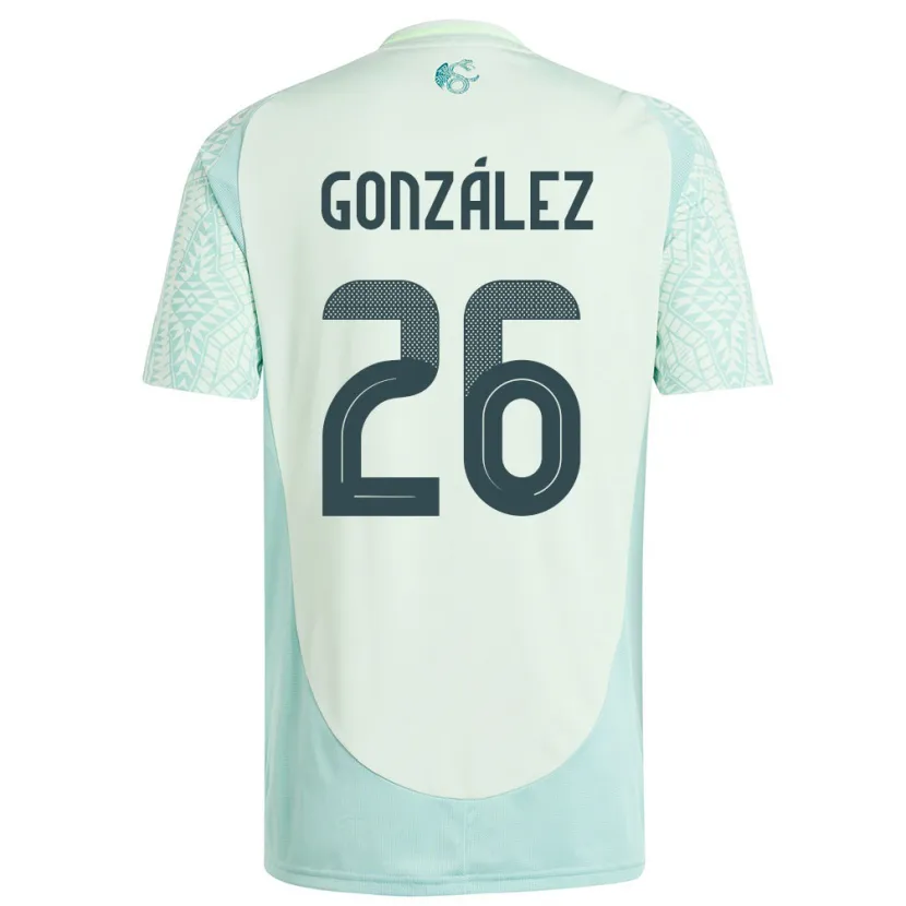 Danxen Donna Maglia Messico Bryan Gonzalez #26 Lino Verde Kit Gara Away 24-26 Maglietta