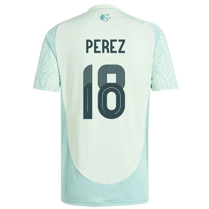 Danxen Donna Maglia Messico Jonathan Perez #18 Lino Verde Kit Gara Away 24-26 Maglietta