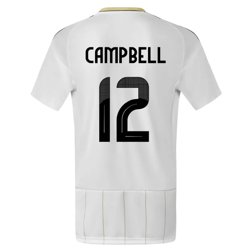 Danxen Donna Maglia Costa Rica Joel Campbell #12 Bianco Kit Gara Away 24-26 Maglietta
