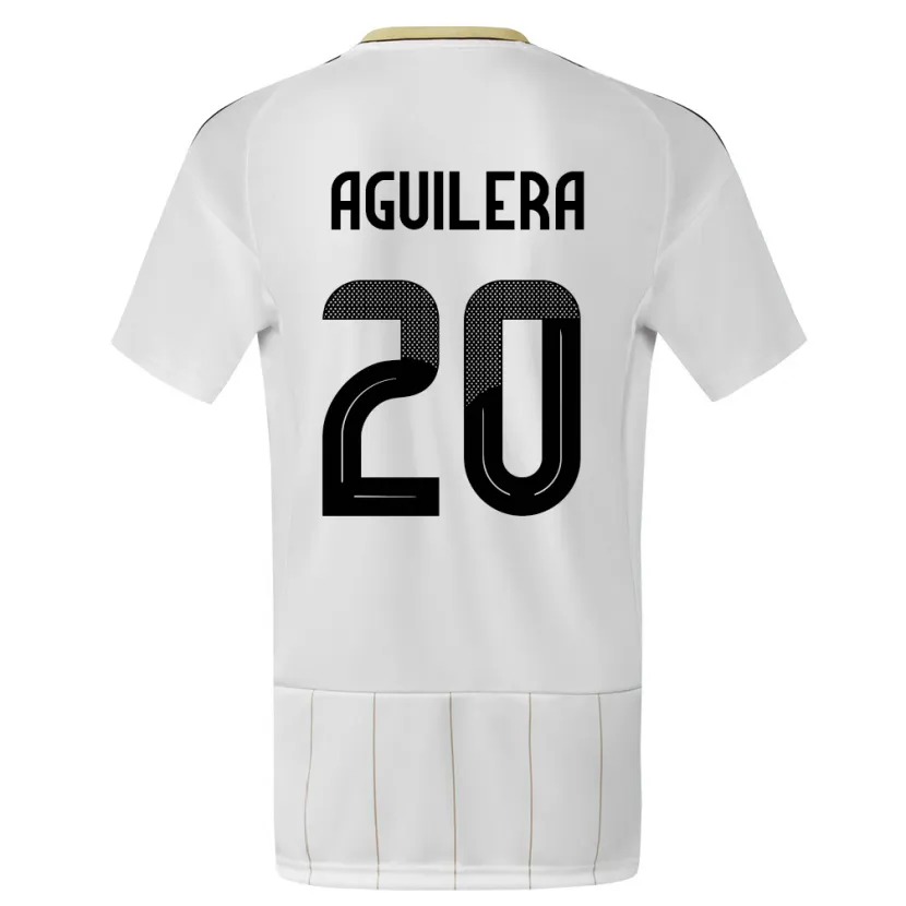 Danxen Donna Maglia Costa Rica Brandon Aguilera #20 Bianco Kit Gara Away 24-26 Maglietta