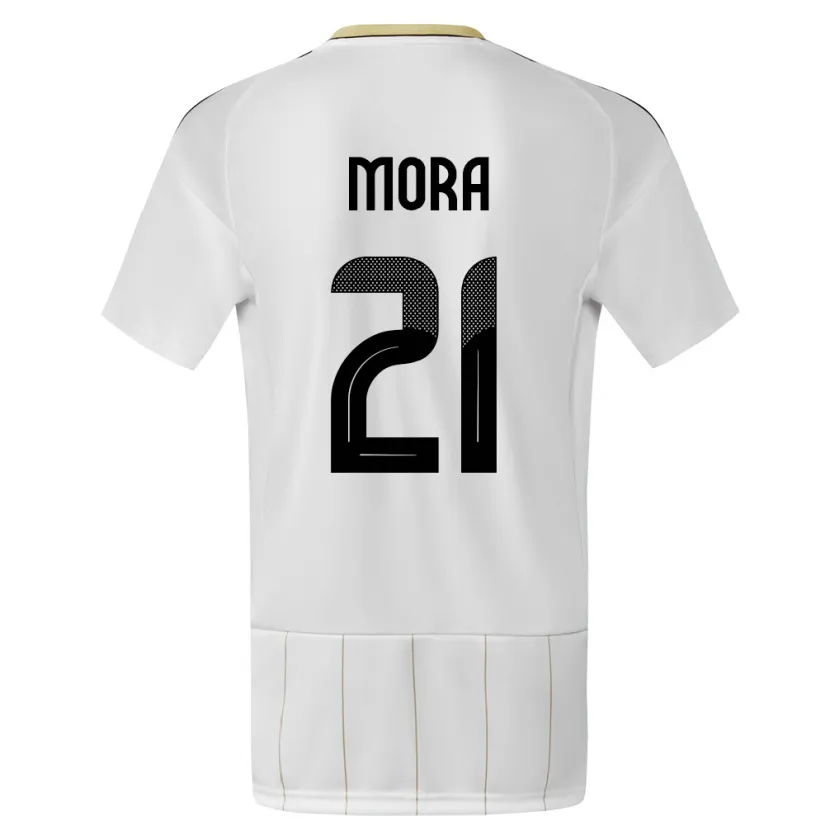 Danxen Donna Maglia Costa Rica Carlos Mora #21 Bianco Kit Gara Away 24-26 Maglietta