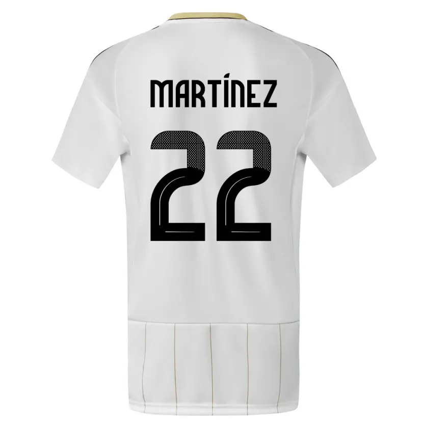 Danxen Donna Maglia Costa Rica Carlos Martinez #22 Bianco Kit Gara Away 24-26 Maglietta