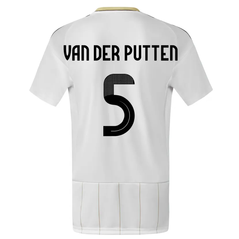 Danxen Donna Maglia Costa Rica Santiago Van Der Putten #5 Bianco Kit Gara Away 24-26 Maglietta