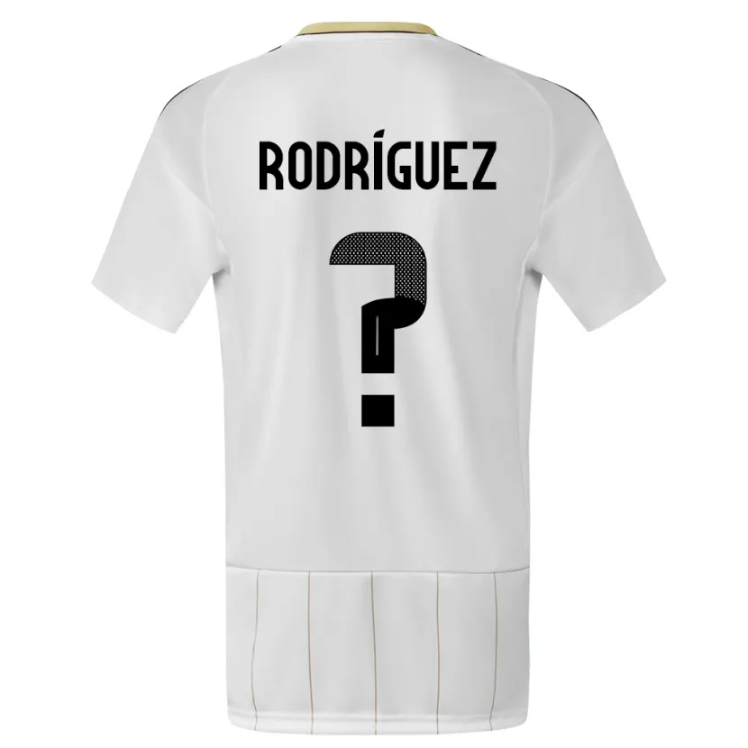 Danxen Donna Maglia Costa Rica Bradley Rodriguez #0 Bianco Kit Gara Away 24-26 Maglietta
