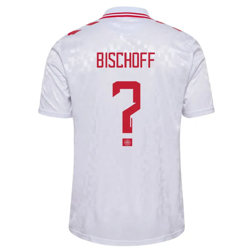 Danxen Donna Maglia Danimarca Clement Bischoff #0 Bianco Kit Gara Away 24-26 Maglietta