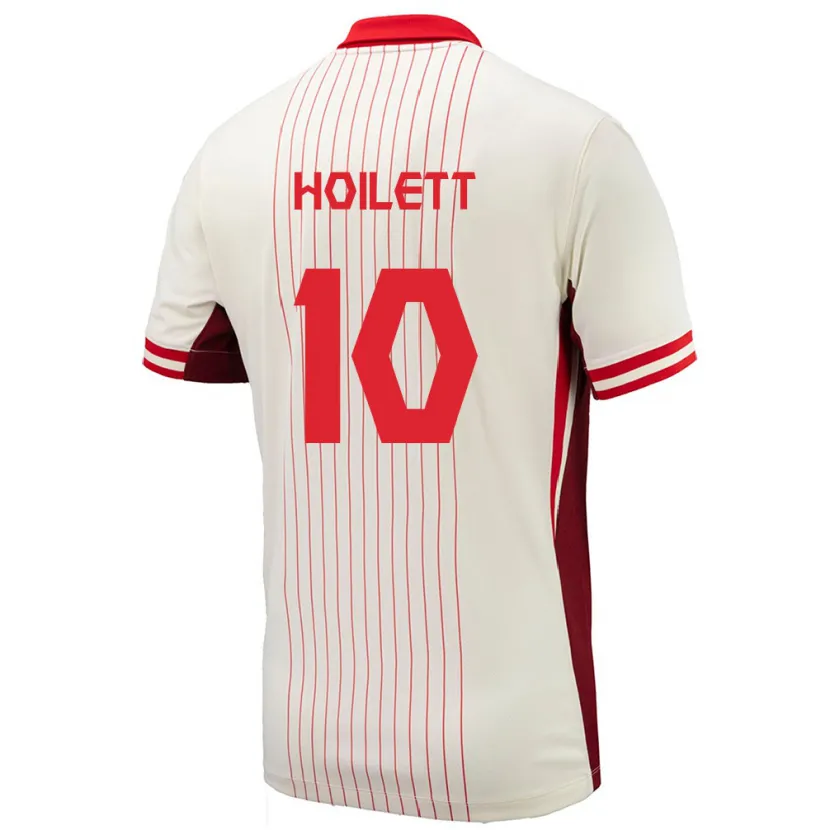 Danxen Donna Maglia Canada David Junior Hoilett #10 Bianco Kit Gara Away 24-26 Maglietta