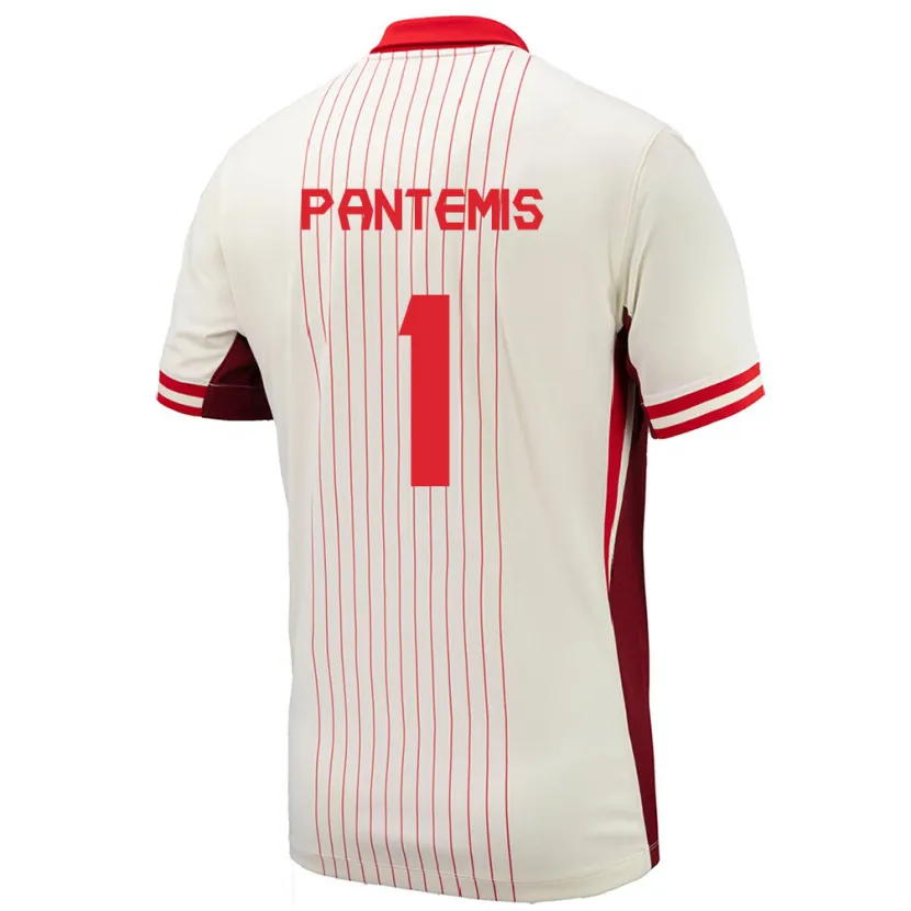 Danxen Donna Maglia Canada James Pantemis #1 Bianco Kit Gara Away 24-26 Maglietta