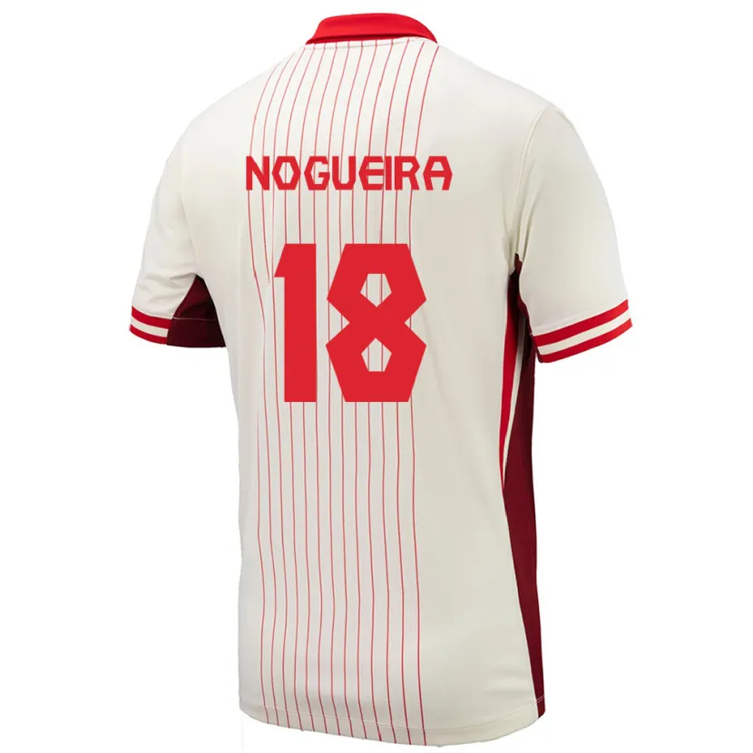 Danxen Donna Maglia Canada Matthew Nogueira #18 Bianco Kit Gara Away 24-26 Maglietta