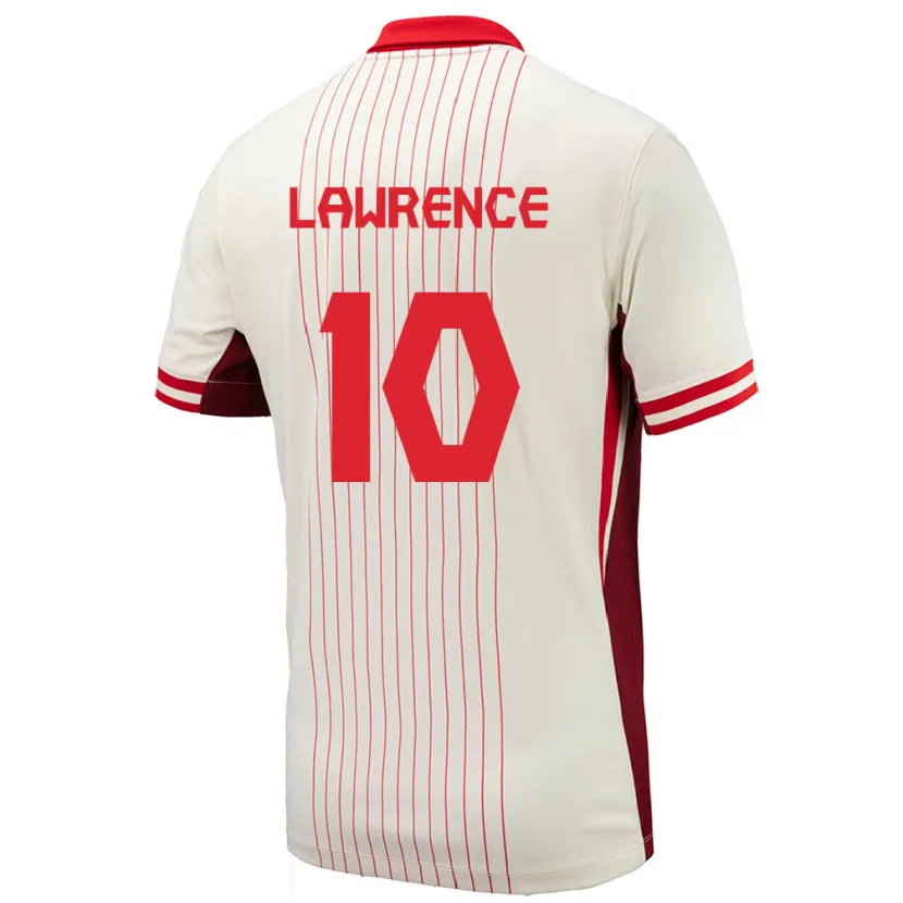 Danxen Donna Maglia Canada Ashley Lawrence #10 Bianco Kit Gara Away 24-26 Maglietta