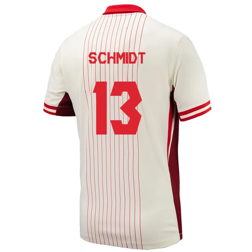 Danxen Donna Maglia Canada Sophie Schmidt #13 Bianco Kit Gara Away 24-26 Maglietta