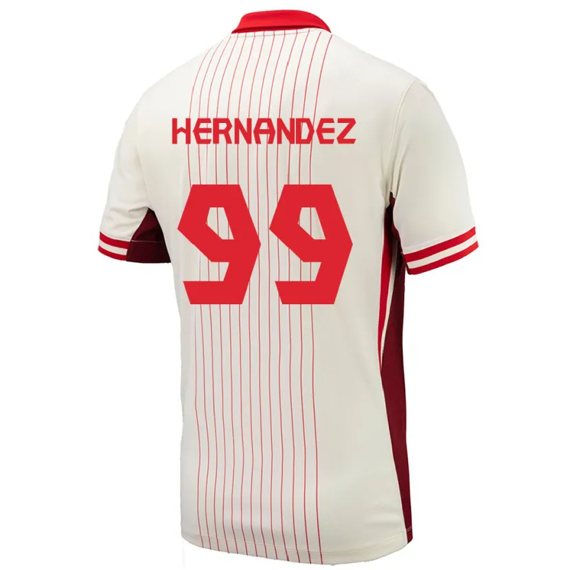 Danxen Donna Maglia Canada Jeneva Hernandez Gray #99 Bianco Kit Gara Away 24-26 Maglietta
