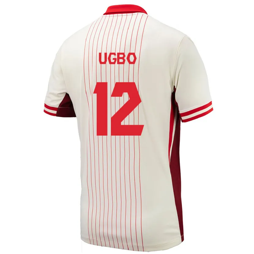 Danxen Donna Maglia Canada Iké Ugbo #12 Bianco Kit Gara Away 24-26 Maglietta