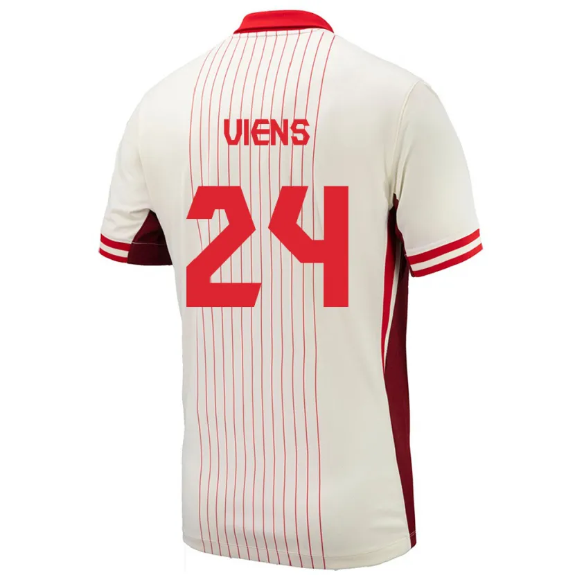 Danxen Donna Maglia Canada Evelyne Viens #24 Bianco Kit Gara Away 24-26 Maglietta