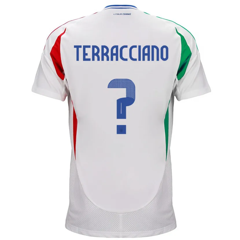 Danxen Donna Maglia Italia Filippo Terracciano #0 Bianco Kit Gara Away 24-26 Maglietta