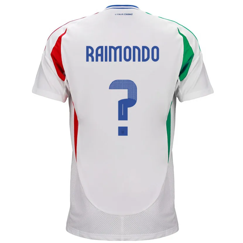 Danxen Donna Maglia Italia Antonio Raimondo #0 Bianco Kit Gara Away 24-26 Maglietta