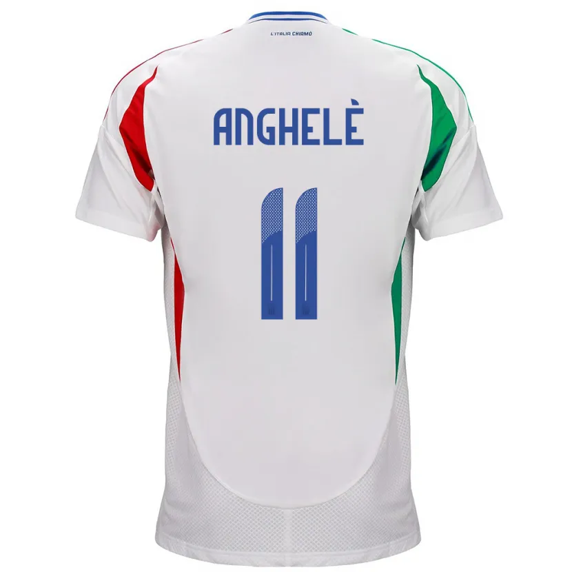 Danxen Donna Maglia Italia Lorenzo Anghelè #11 Bianco Kit Gara Away 24-26 Maglietta