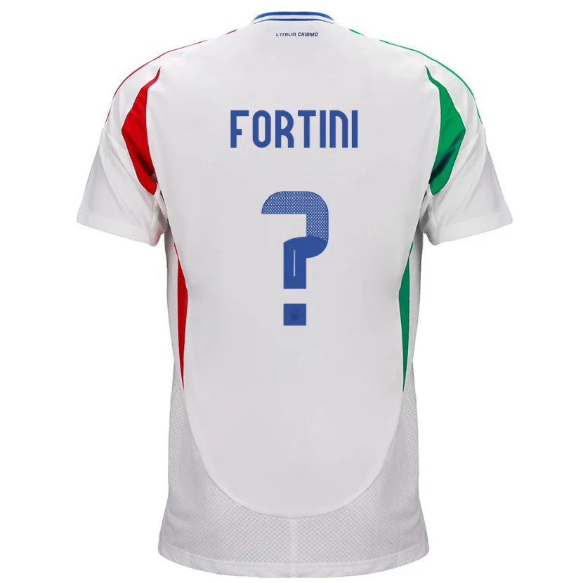 Danxen Donna Maglia Italia Niccolò Fortini #0 Bianco Kit Gara Away 24-26 Maglietta