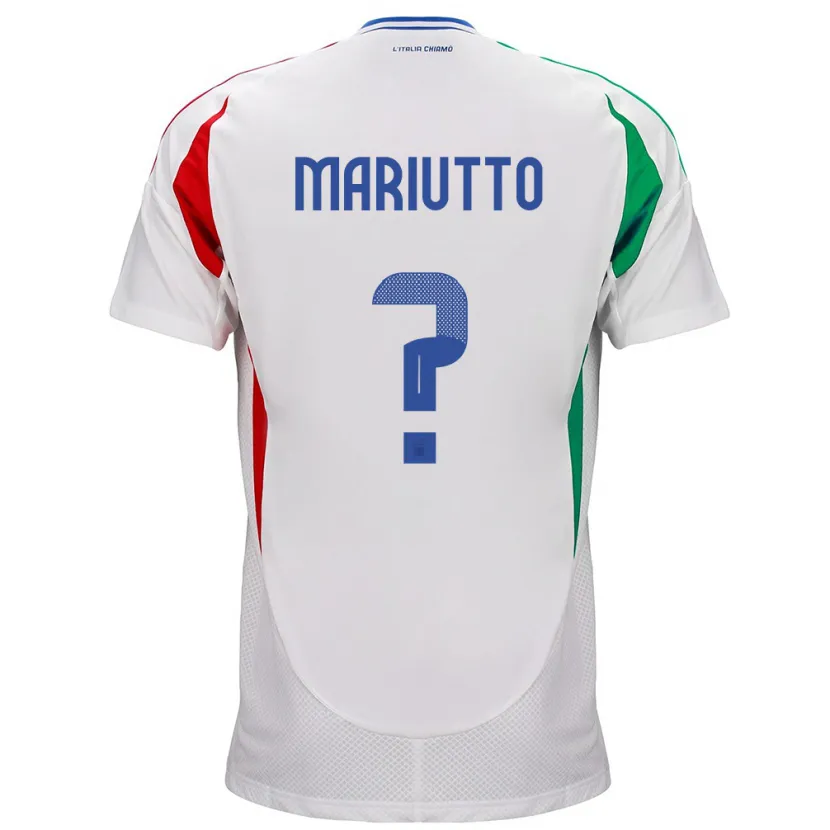 Danxen Donna Maglia Italia Francesco Mariutto #0 Bianco Kit Gara Away 24-26 Maglietta