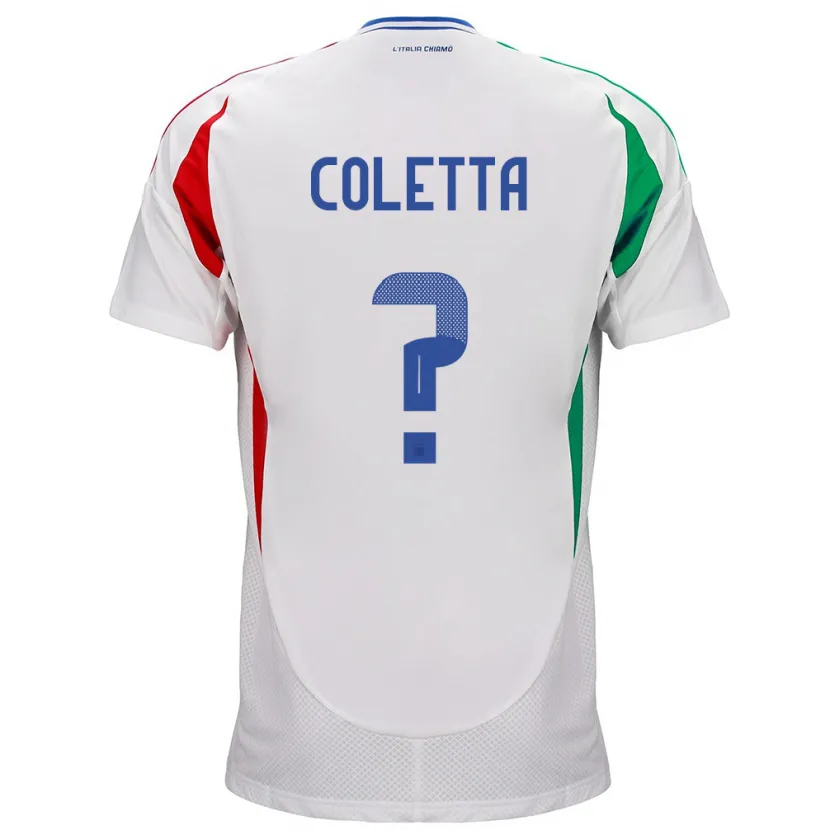 Danxen Donna Maglia Italia Federico Coletta #0 Bianco Kit Gara Away 24-26 Maglietta