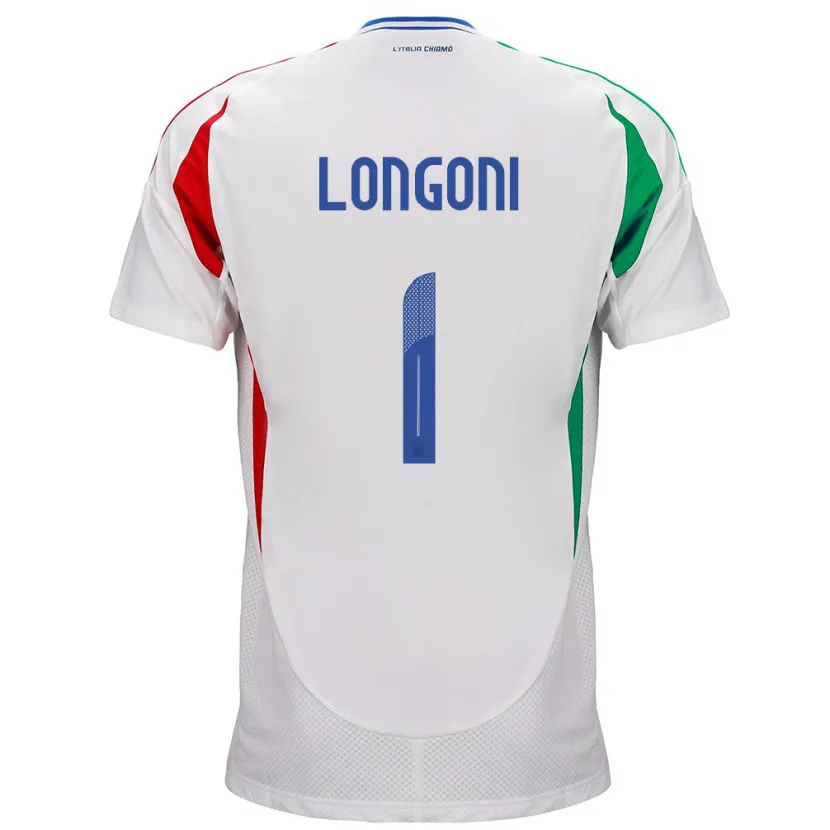 Danxen Donna Maglia Italia Alessandro Longoni #1 Bianco Kit Gara Away 24-26 Maglietta