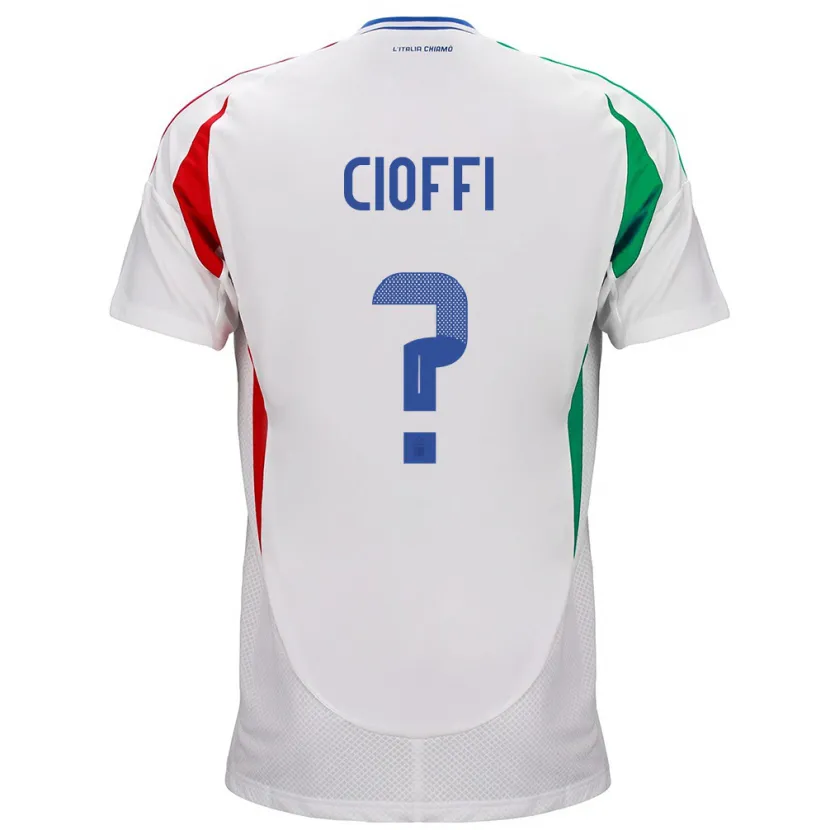 Danxen Donna Maglia Italia Cristian Cioffi #0 Bianco Kit Gara Away 24-26 Maglietta