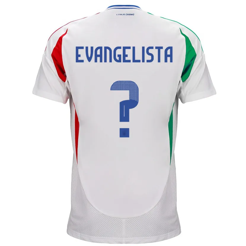 Danxen Donna Maglia Italia Edoardo Evangelista #0 Bianco Kit Gara Away 24-26 Maglietta